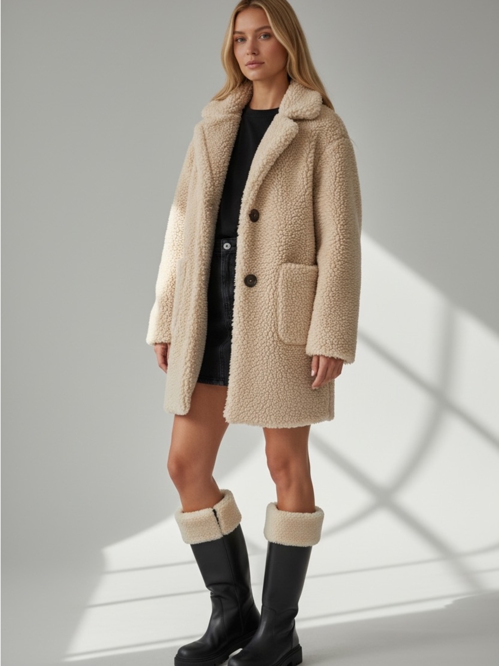 NEW Banana Republic SERRES Sherpa Teddy Quiet Luxury Sophisticated Jacket Coat S